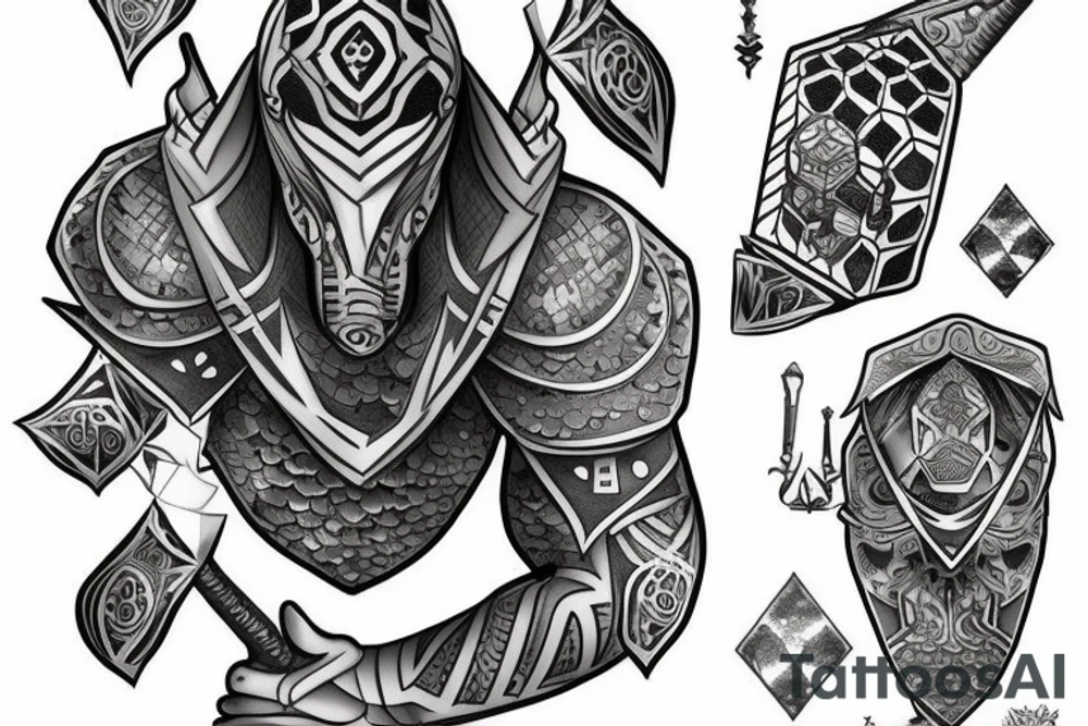 Knight chess piece made of hexagonal surface tattoo idea Knight chess piece made of hexagonal surface tattoo idea