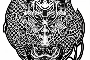 Knight chess piece made of hexagonal surface tattoo idea