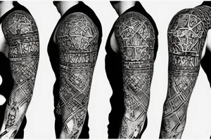 Knight chess piece made of hexagonal surface tattoo idea