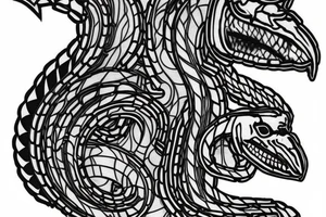 rook chess piece made of snake skin tattoo idea