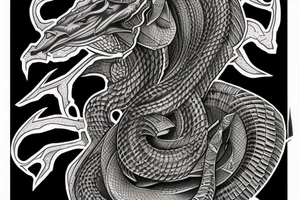 rook chess piece made of snake skin tattoo idea