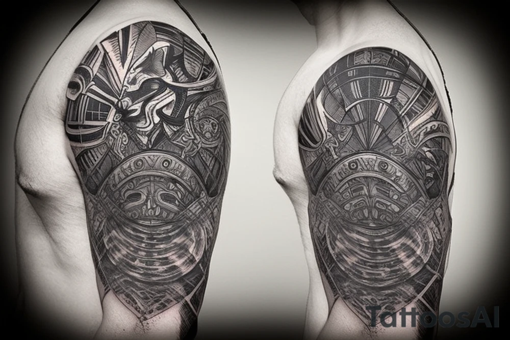 rook chess piece made of graphene tattoo idea