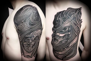 rook chess piece made of graphene tattoo idea