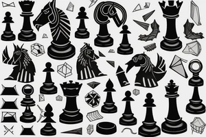 rook chess piece made of graphene tattoo idea