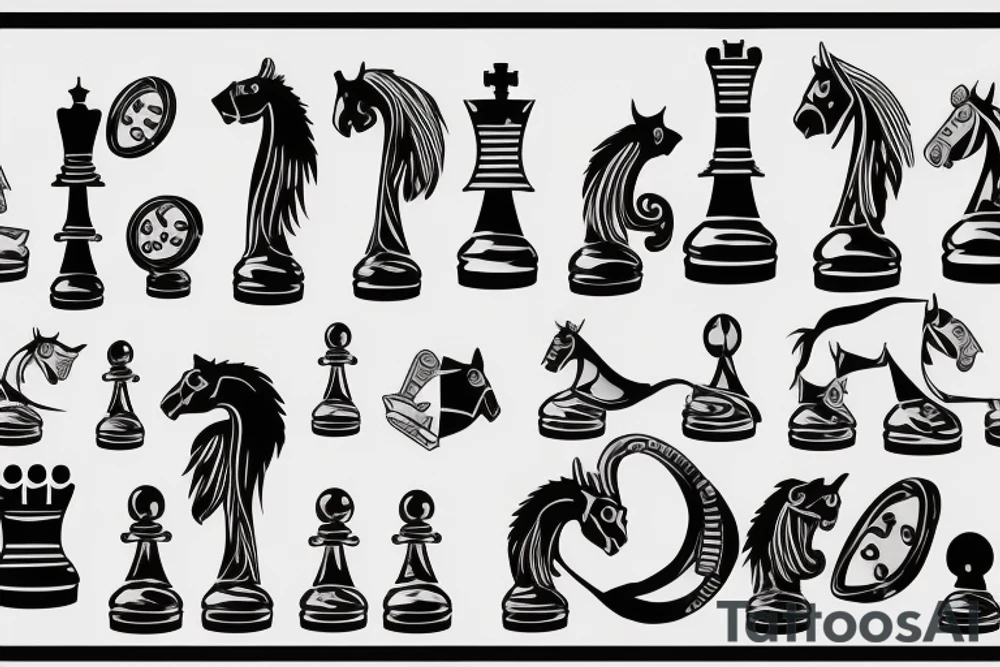 Chess pece set tattoo idea
