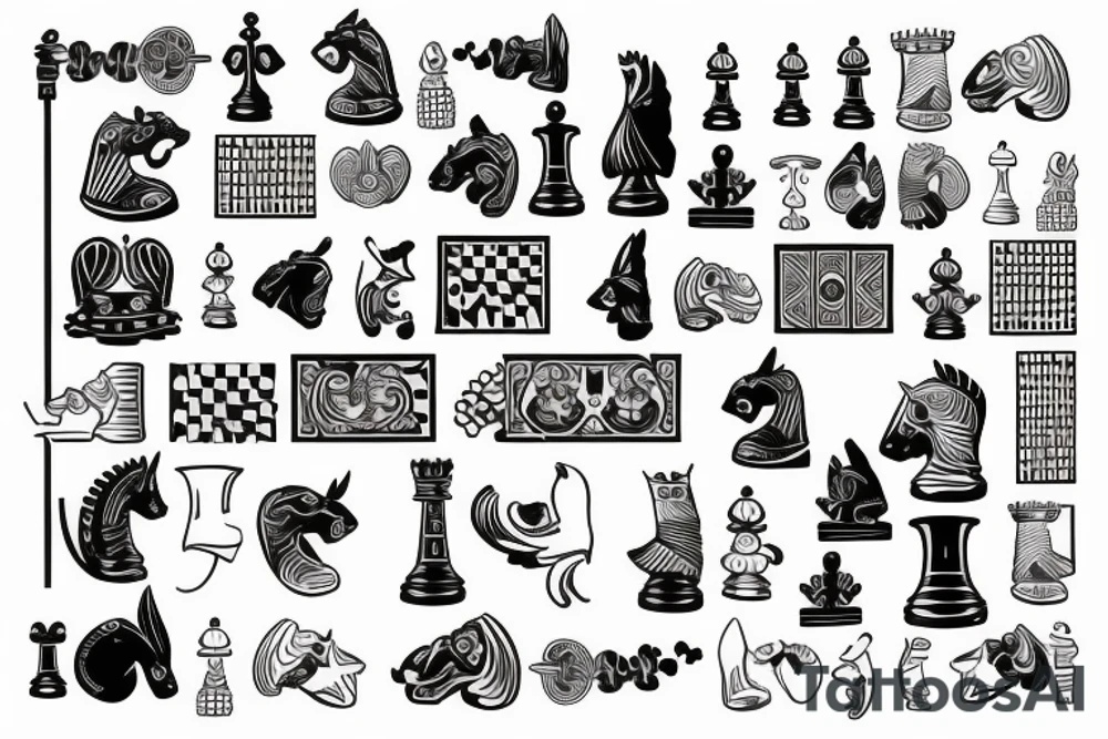 Chess pece set tattoo idea