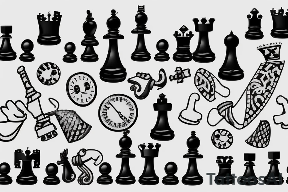 Chess pece set tattoo idea