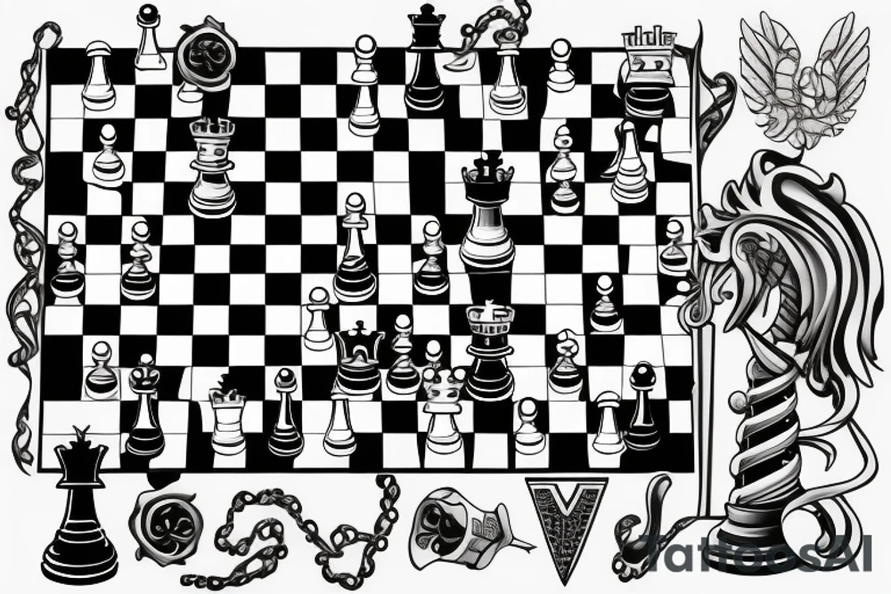 Chess pece set tattoo idea