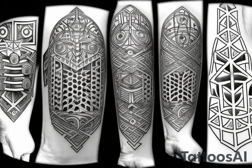 3D Chess pece set tattoo idea