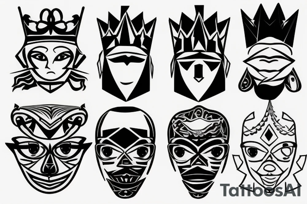 3D Chess pece set tattoo idea