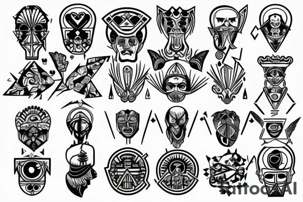 3D Chess pece set tattoo idea