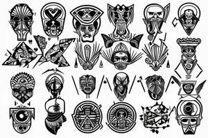 3D Chess pece set tattoo idea