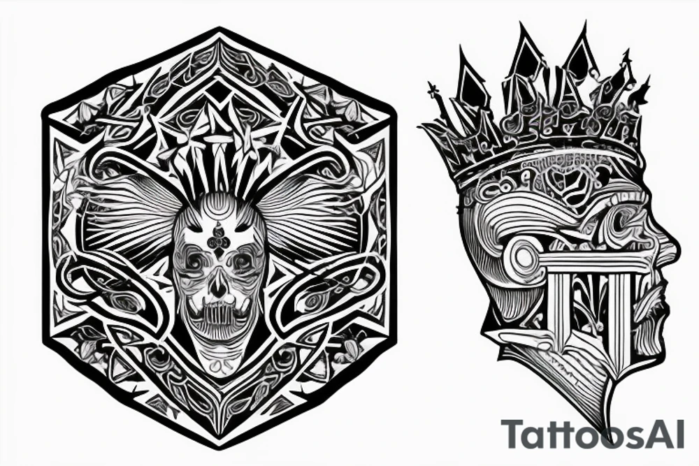 3D Chess pece set tattoo idea