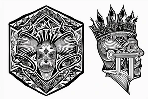 3D Chess pece set tattoo idea