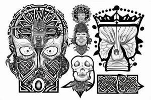 3D Chess pece set tattoo idea