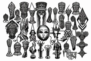 3D Chess piece set tattoo idea