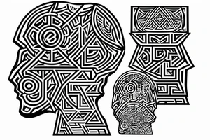 3D Chess piece set tattoo idea