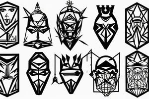 3D Chess piece set tattoo idea