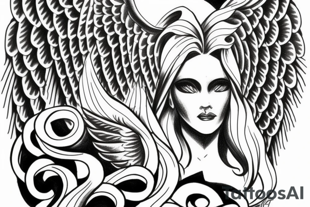 Angel rising to heaven tattoo idea