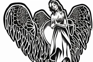 Angel rising to heaven tattoo idea