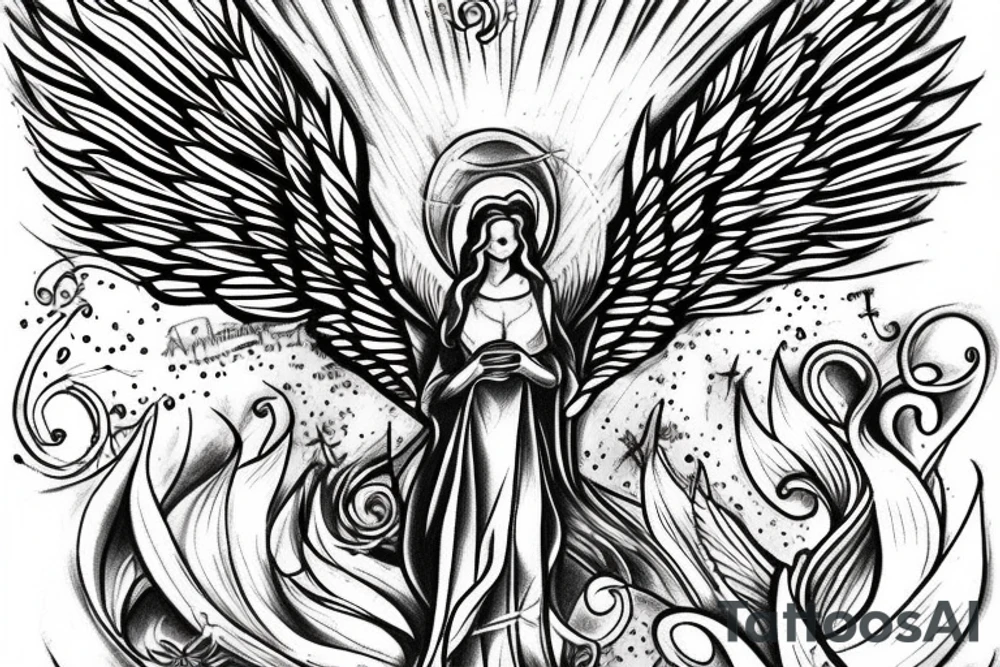 Angel rising to heaven tattoo idea