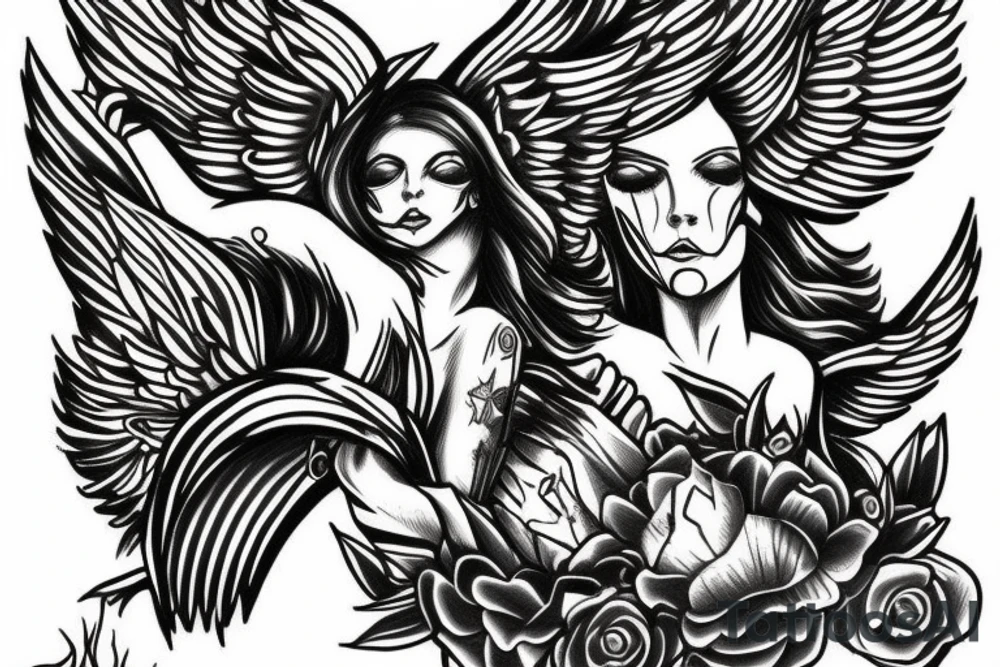 Angel rising to heaven tattoo idea