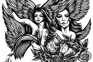 Angel rising to heaven tattoo idea