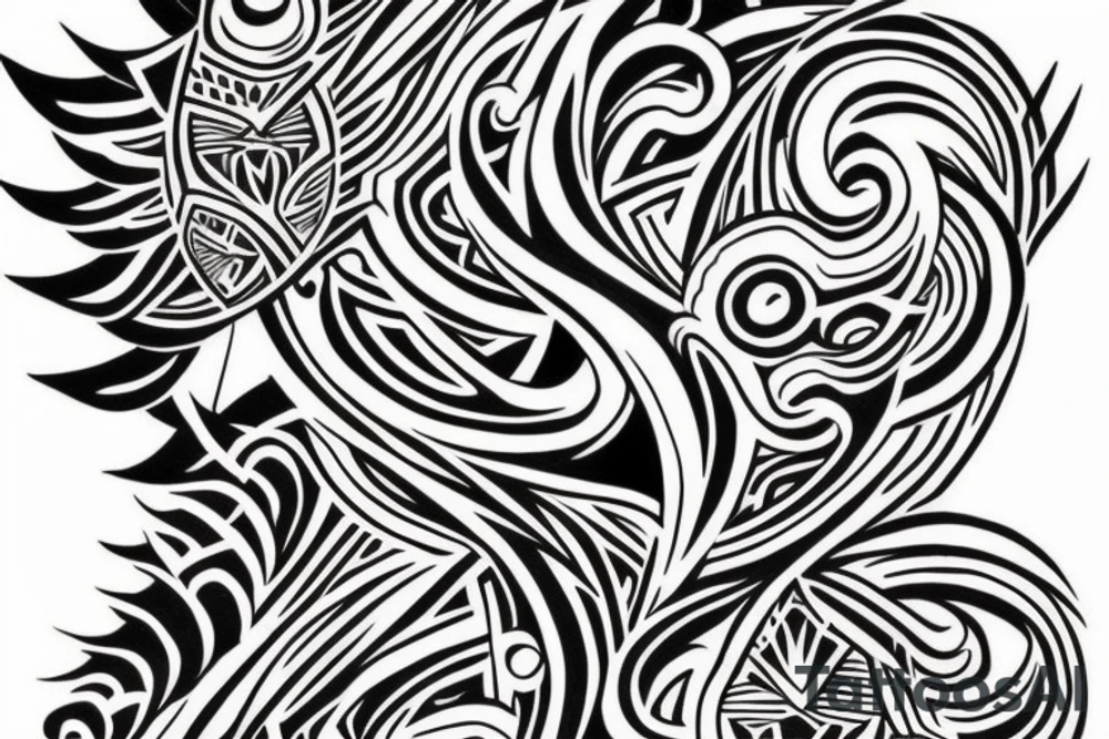 I need a sketch in neo-tribal style tattoo idea