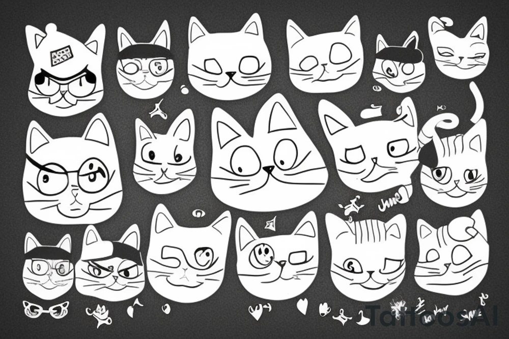 cat in a funny hat tattoo idea