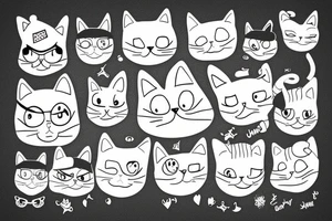 cat in a funny hat tattoo idea