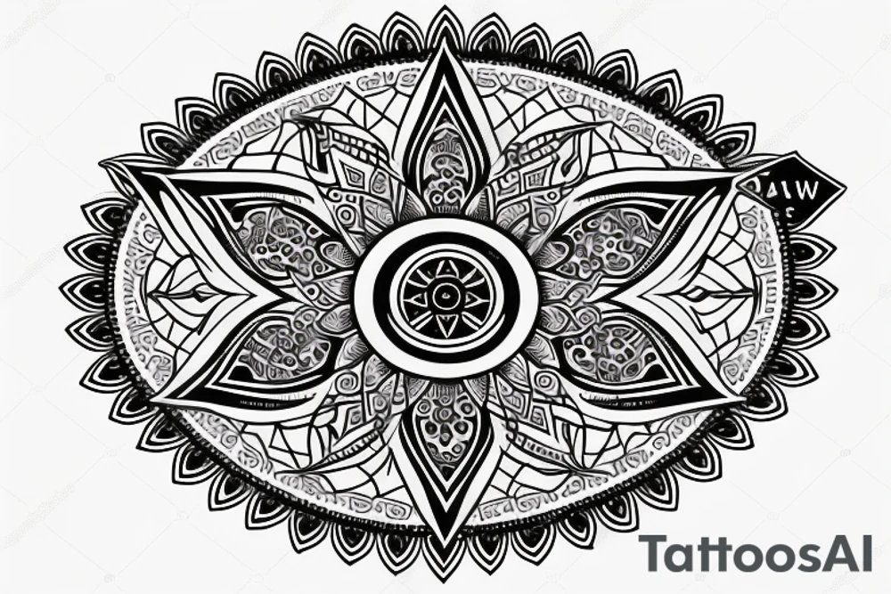 Hamsa compass tattoo idea