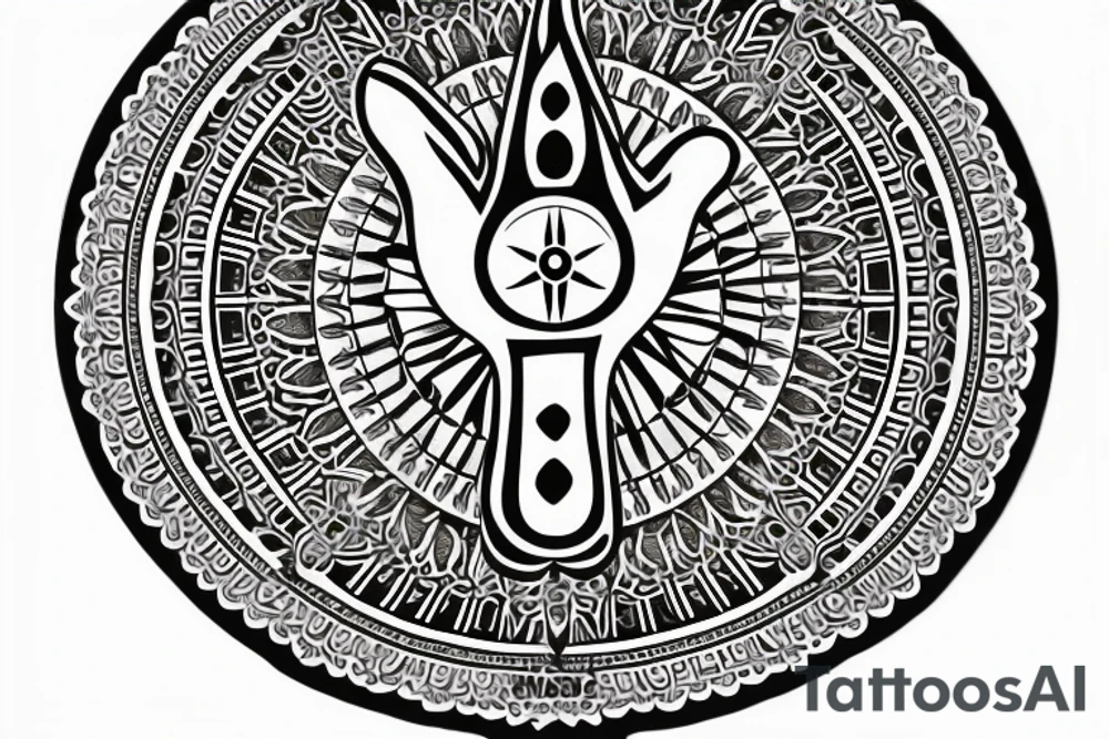 Hamsa compass mandala tattoo idea