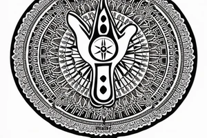 Hamsa compass mandala tattoo idea