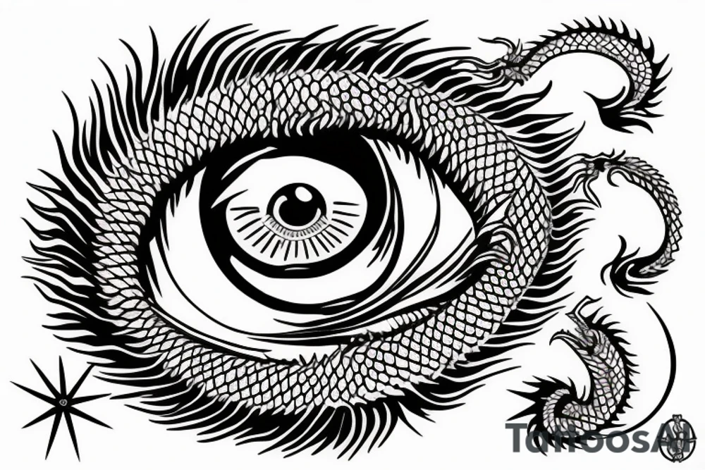 the eye that the dragon eats tattoo idea