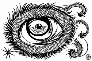 the eye that the dragon eats tattoo idea