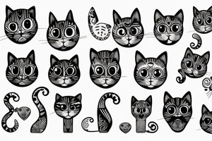 cat holding an eye in its paws tattoo idea