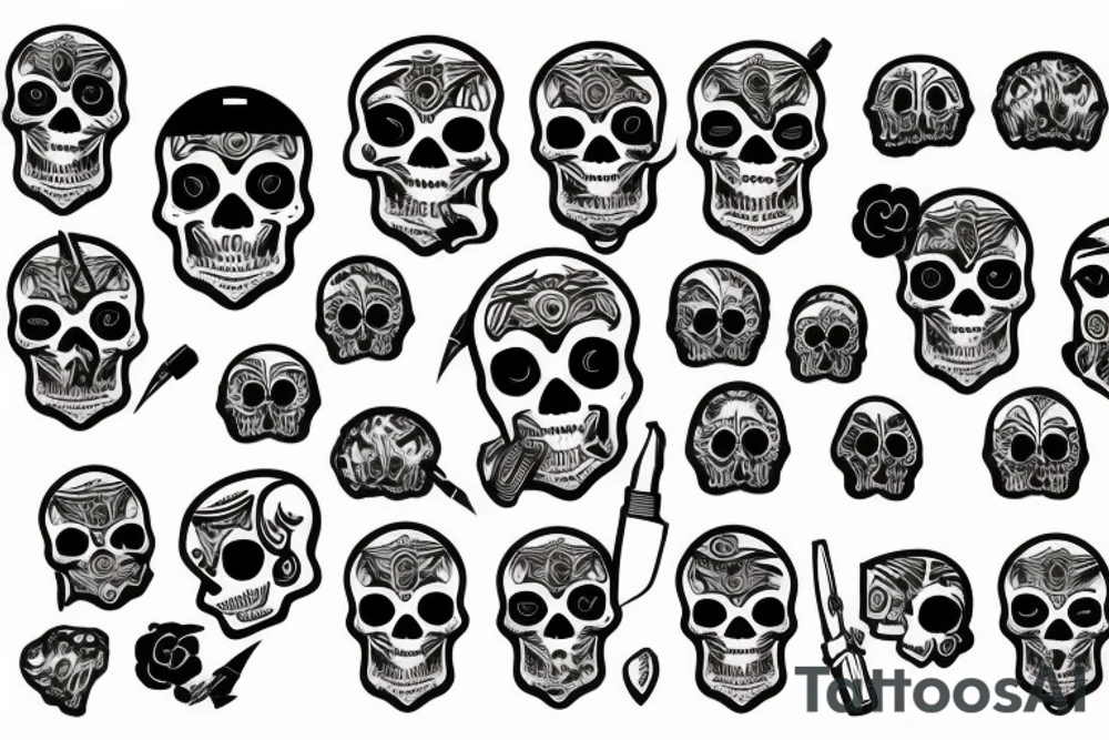skull with a bullet in the head tattoo idea