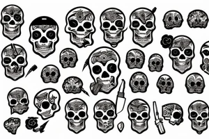 skull with a bullet in the head tattoo idea