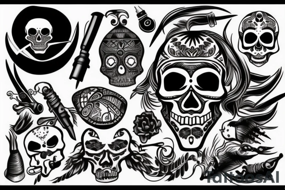 skull with a bullet in the head tattoo idea