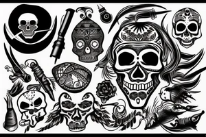 skull with a bullet in the head tattoo idea