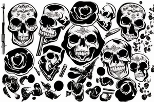 skull with a bullet in the head tattoo idea