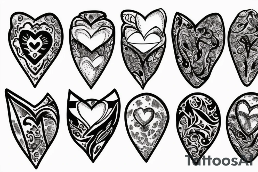 heart with eyes tattoo idea