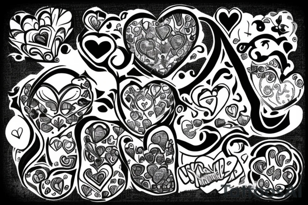 heart with eyes tattoo idea