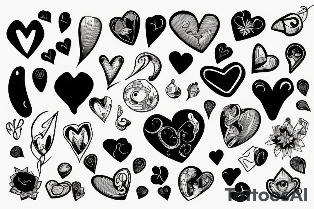 heart with eyes tattoo idea