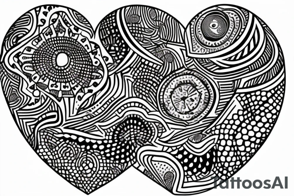 heart with eyes tattoo idea