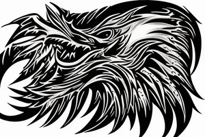 Eagle with claw eye dragon with smoke 1970 and 1973 scratches tattoo idea