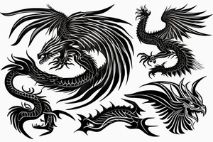 Eagle with claw eye dragon with smoke 1970 and 1973 scratches tattoo idea