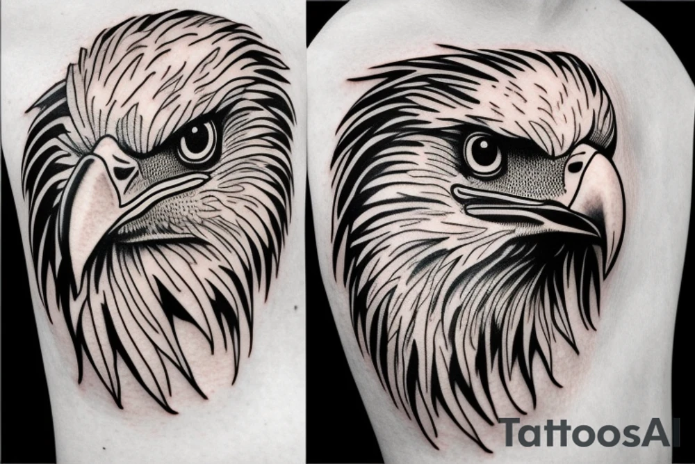Real eagle head tattoo idea
