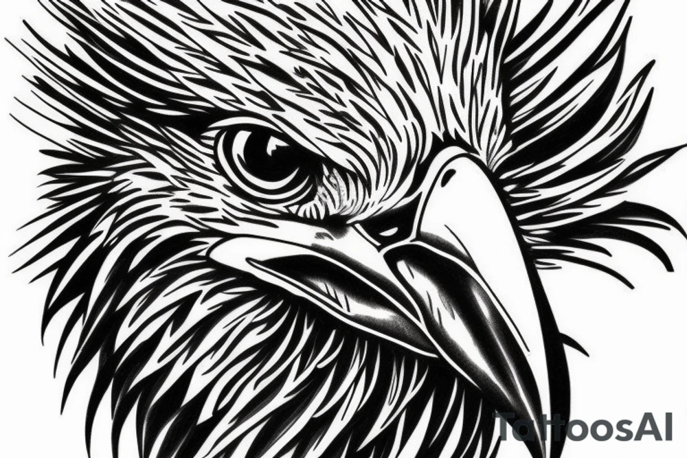 Real eagle head tattoo idea