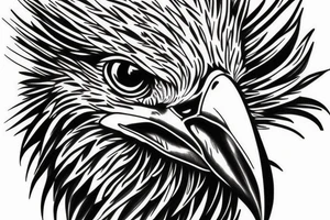 Real eagle head tattoo idea